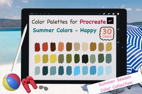 Instant Summer Vibes: Using the Procreate Color Palettes-Summer Happy Set