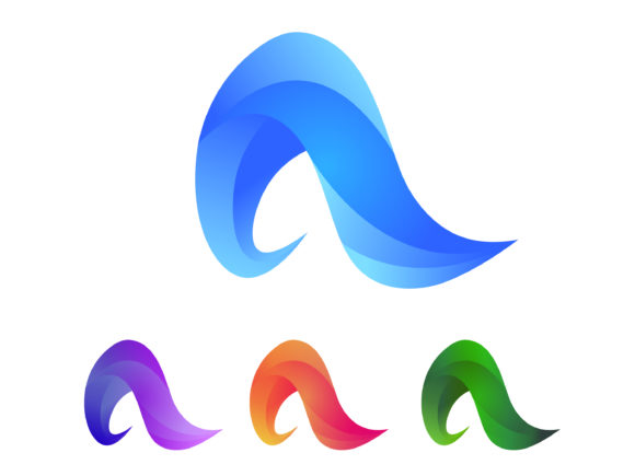 Modern A Letter Logo Design: 4 Color Variations for Branding