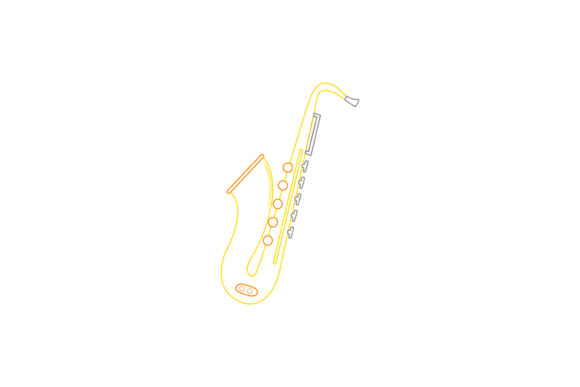 Music Instrument Saxophone Color Line: Your Next Design Asset