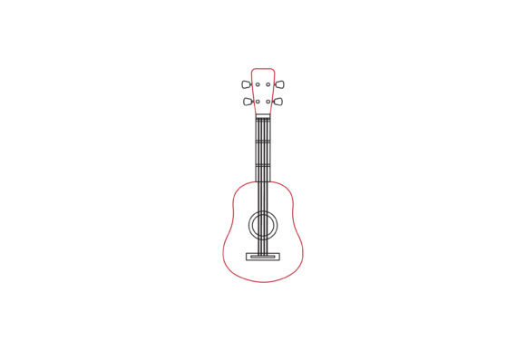 Music Instrument Ukulele Color Line Icon: Your Go-To Design Asset