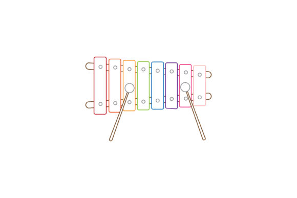 Music Instrument Xylophone Color Line: A Creative Asset for Modern Design