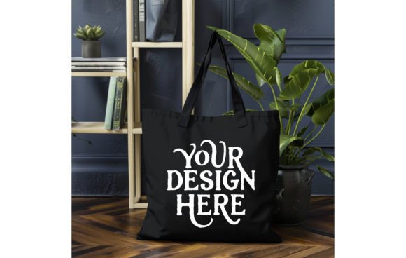 Tote Bag,color Black Mockup 12: Instant Design Visualization