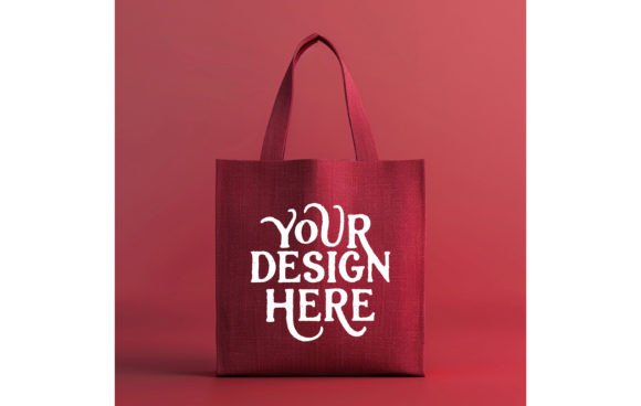 Tote Bag Crimson Color Mockup 17: A Bold Design Asset