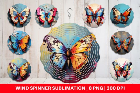 Wind Spinner Butterfly Vibrant Color: A Design Asset for Dynamic Projects